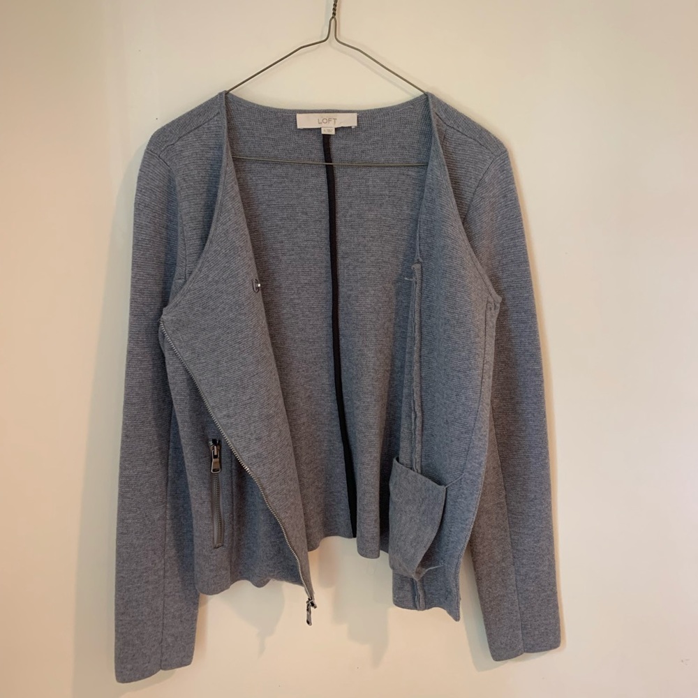 LOFT biker inspired grey jacket - Picture 5 of 7